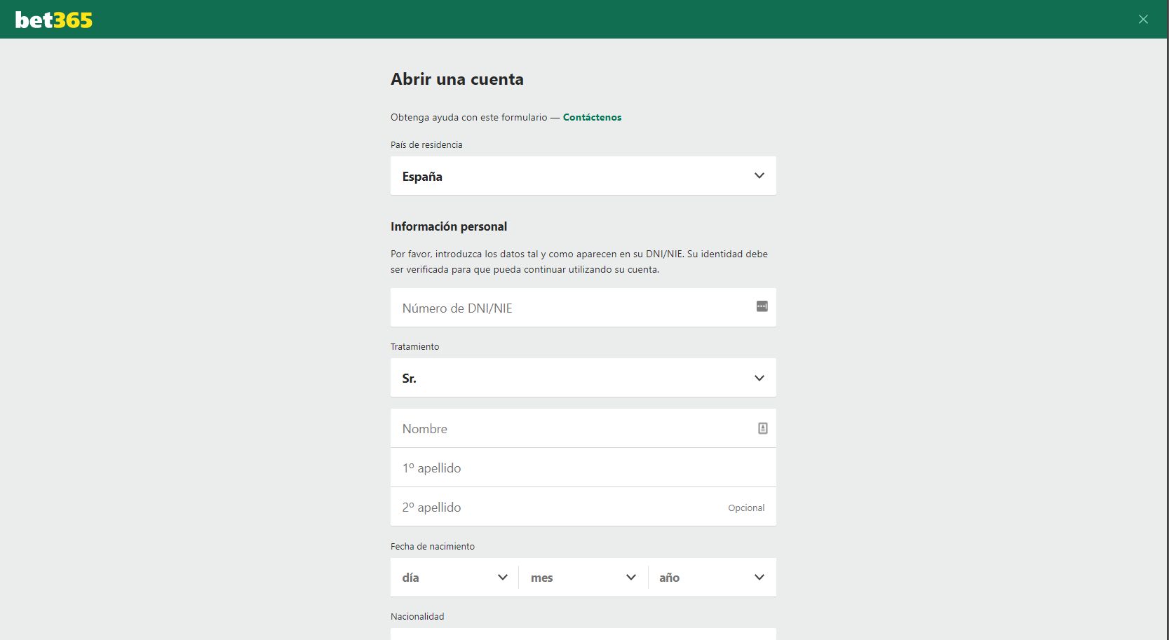 Bet365 registro